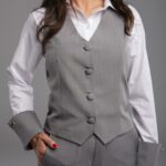 Gilet Rayé Sans Manches avec Boutons