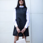 Robe Trapèze avec Chemise Blanche Intégrée