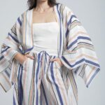 ENSEMBLE EN LIN RAYÉ