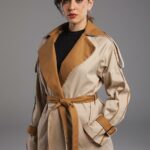 Trench Court Bicolore avec Ceinture