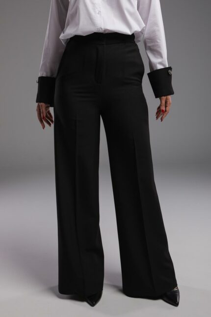 Pantalon Habillé Large Taille Haute