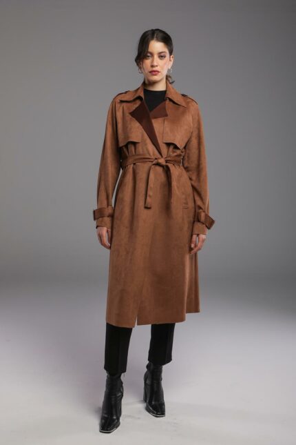 Trench en Faux Daim Élégant