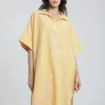 Robe tunique en lin rayé