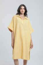 Robe tunique en lin rayé