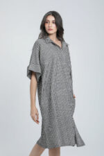 Robe tunique en lin rayé – Image 2