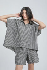 Short en lin rayé – Image 3
