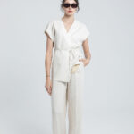 PANTALON LARGE EN LIN