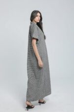 Robe longue à rayures fines en lin – Image 5
