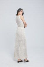 Top et jupe longue en dentelle florale – Image 5