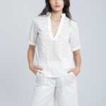 Ensemble tunique & bermuda en broderie anglaise