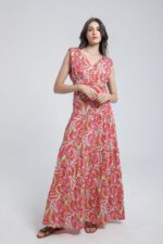 Robe longue imprimée à volants – Image 4