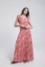 Robe longue imprimée à volants – Image 5