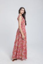 Robe longue imprimée à volants – Image 10