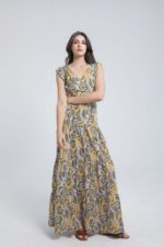 Robe longue imprimée à volants – Image 11
