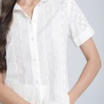 Chemise en broderie anglaise – manches courtes