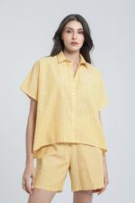 Ensemble chemise et short en lin rayé – Image 3