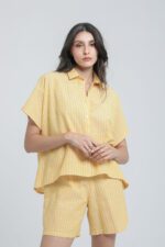 Ensemble chemise et short en lin rayé – Image 5