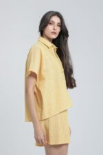 Ensemble chemise et short en lin rayé – Image 6