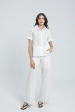 Ensemble chemise & pantalon en broderie anglaise