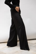 Pantalon taille haute flanelle gris charbon – Image 2