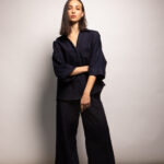 Pantalon denim wide leg