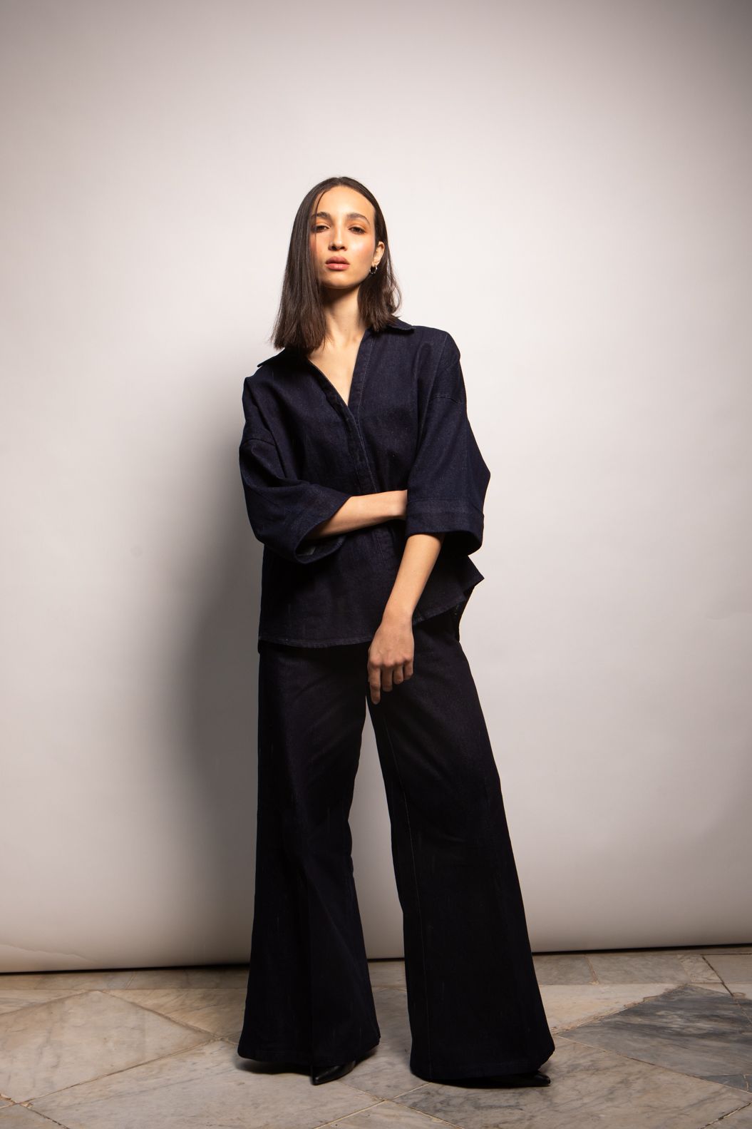 J71A7393 Pantalon denim wide leg – Image 1