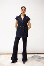 Ensemble denim blazer sans manches et pantalon bootcut – Image 5