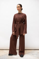 Set maille légère pantalon débardeur & gilet