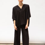 Pantalon crêpe taille haute