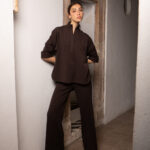 Chemise col officier crêpe