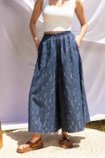 Pantalon large jean fluide effet jupe – Image 3