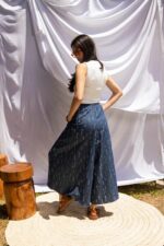 Pantalon large jean fluide effet jupe – Image 2
