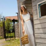 Jupe longue broderie anglaise blanche évasée