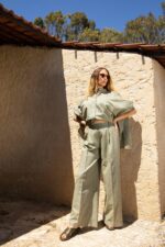 Pantalon droit lin taille élastique – Image 4