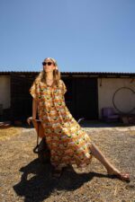 Robe jebba kimono satin imprime seventies – Image 5