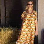 Robe jebba kimono satin imprime seventies