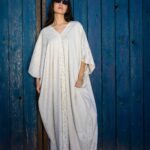 Robe jebba maxi lin raye col V