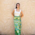 Jupe portefeuille imprimee maxi