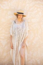 Robe de plage maxi crochet col rond