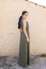 Robe portefeuille maxi lin sans manches – Image 2