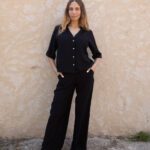 Ensemble viscose chemise et pantalon droit