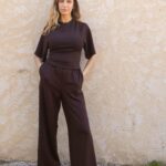 ENSEMBLE TOP COL ROND & PANTALON TAILLE ÉLASTIQUE