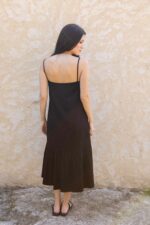 Robe bretelles trapeze viscose col V – Image 5