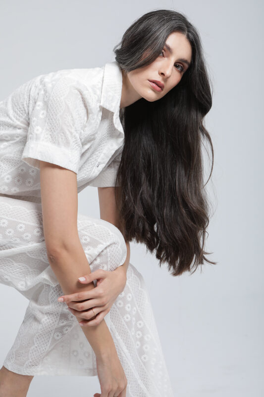 Ensemble Chemise Pantalon en Broderie Anglaise